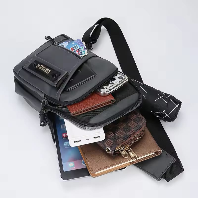 Multiple Compartments Crossbody Stylish Outdoor Chest Sling with Adjustable Strap Bag