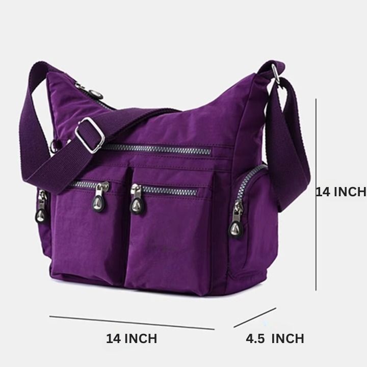 Nylon Shoulder Bag Waterproof Lightweight Crossbody Bag Large Capacity Casual Tote Handbag For Women Girls