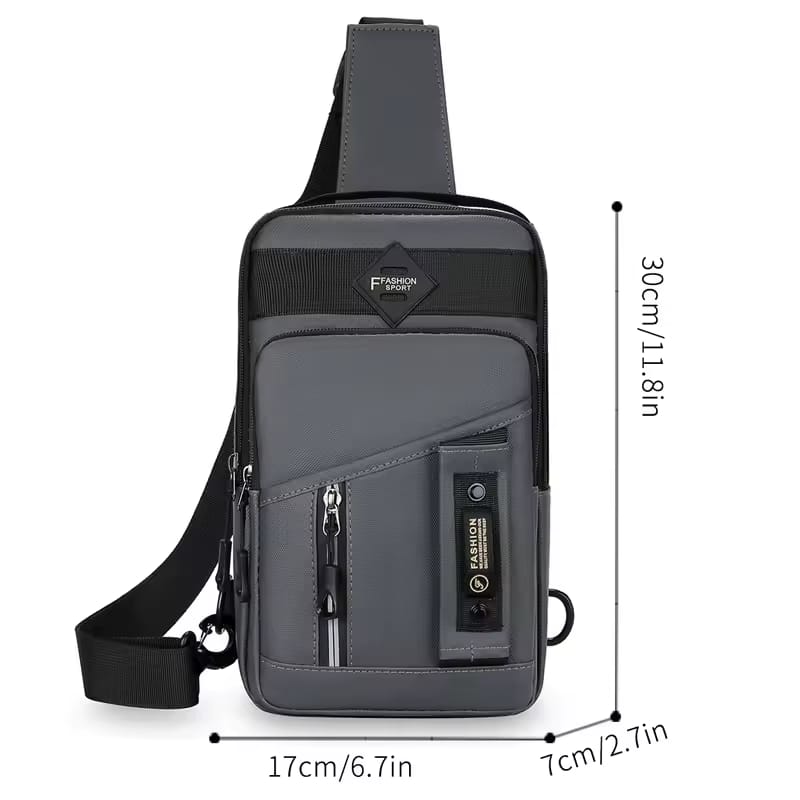Multiple Compartments Crossbody Stylish Outdoor Chest Sling with Adjustable Strap Bag