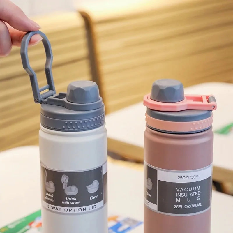 750ML Stainless Steel Outdoor Thermos Bottle Cup Large-Capacity Portable Sports Travel Car Water Cup Kettle Kids Water Bottle