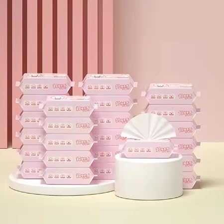 Mini Portable Disposable Baby Wipes For Face And Household Use,(PACK OF 2) Skin Care Wet Tissue Travel Children Adults, Total 64 Wipes In 8 Pouch, (Pack Of 2 Multi Colour)