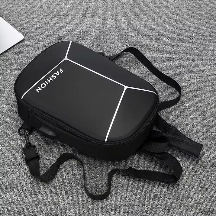 Hard Sling Bag With USB Port & Password Lock | Polyester Backpack | Anti-Theft Backpacks | Chest Bags