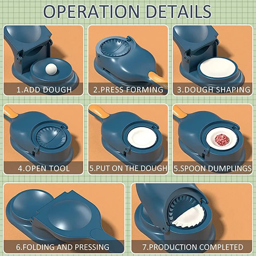 2-in-1 Dumpling Maker Machine for Momos, Samosa, and More - Kitchen Helper