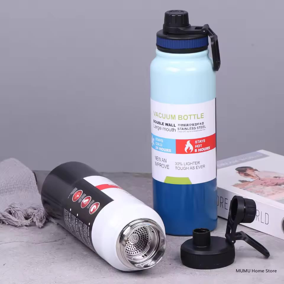 1000ML/800ML Outdoor Thermos Bottle Stainless Steel Water Bottle With Tea Filter Thermal Cup Leak-proof Vacuum Flasks