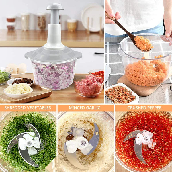 1500ML – Hand Chopper Machine – Manual Vegetable Cutter & Food Processor