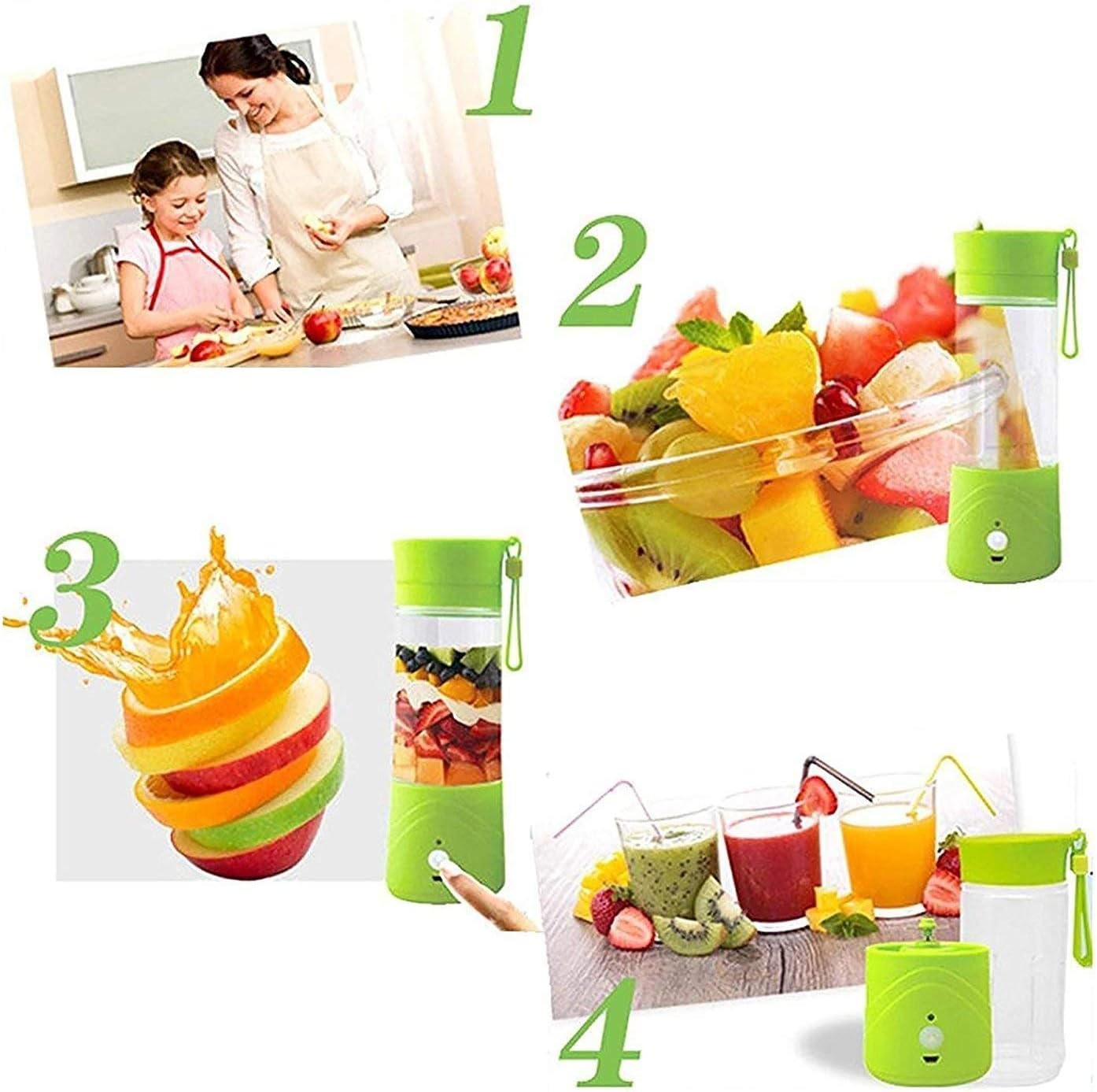 Crusher Juicer Glass Bottle Blender with 6 Blades