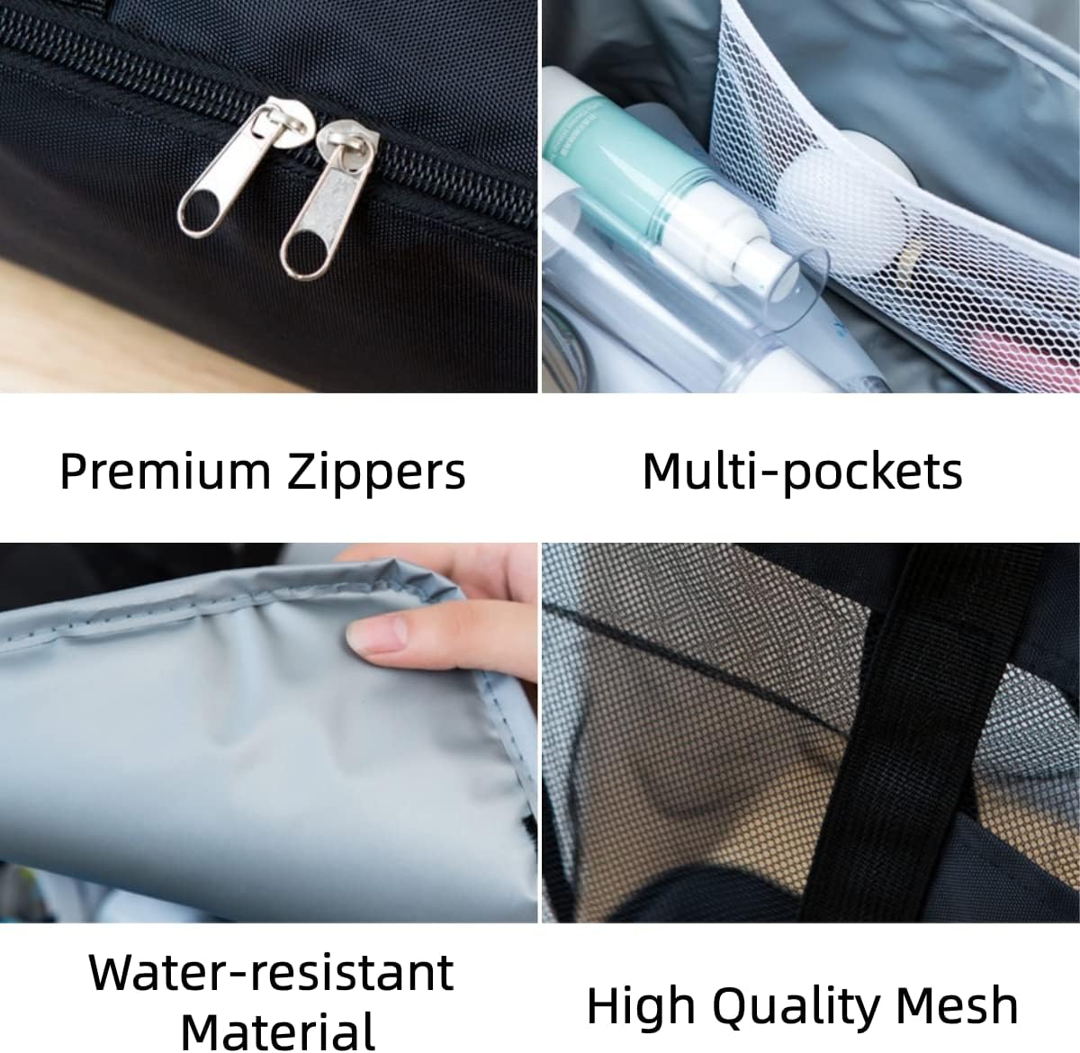 Mesh Shoulder Bag, Double Layer High Capacity Insulated with Cooler Layer for Outdoor(Black)