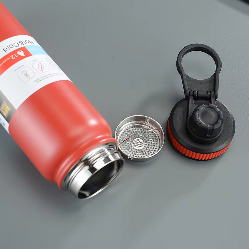 1000ML/800ML Outdoor Thermos Bottle Stainless Steel Water Bottle With Tea Filter Thermal Cup Leak-proof Vacuum Flasks