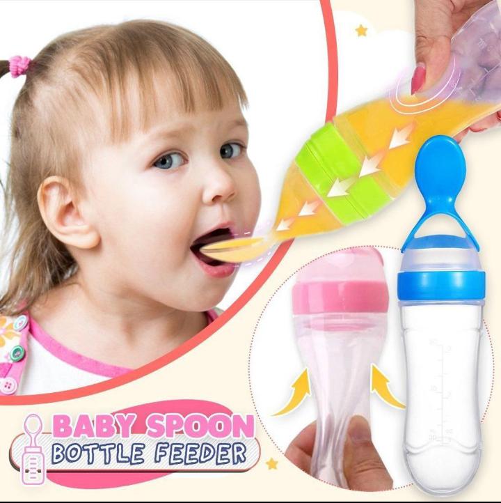 Silicone Baby Feeding Spoon Food Dispensing Weaning Feeder.