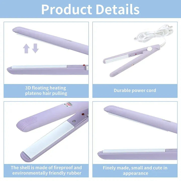 Mini Hair Straightener, Travel Size Straightening Iron Small Lightweight