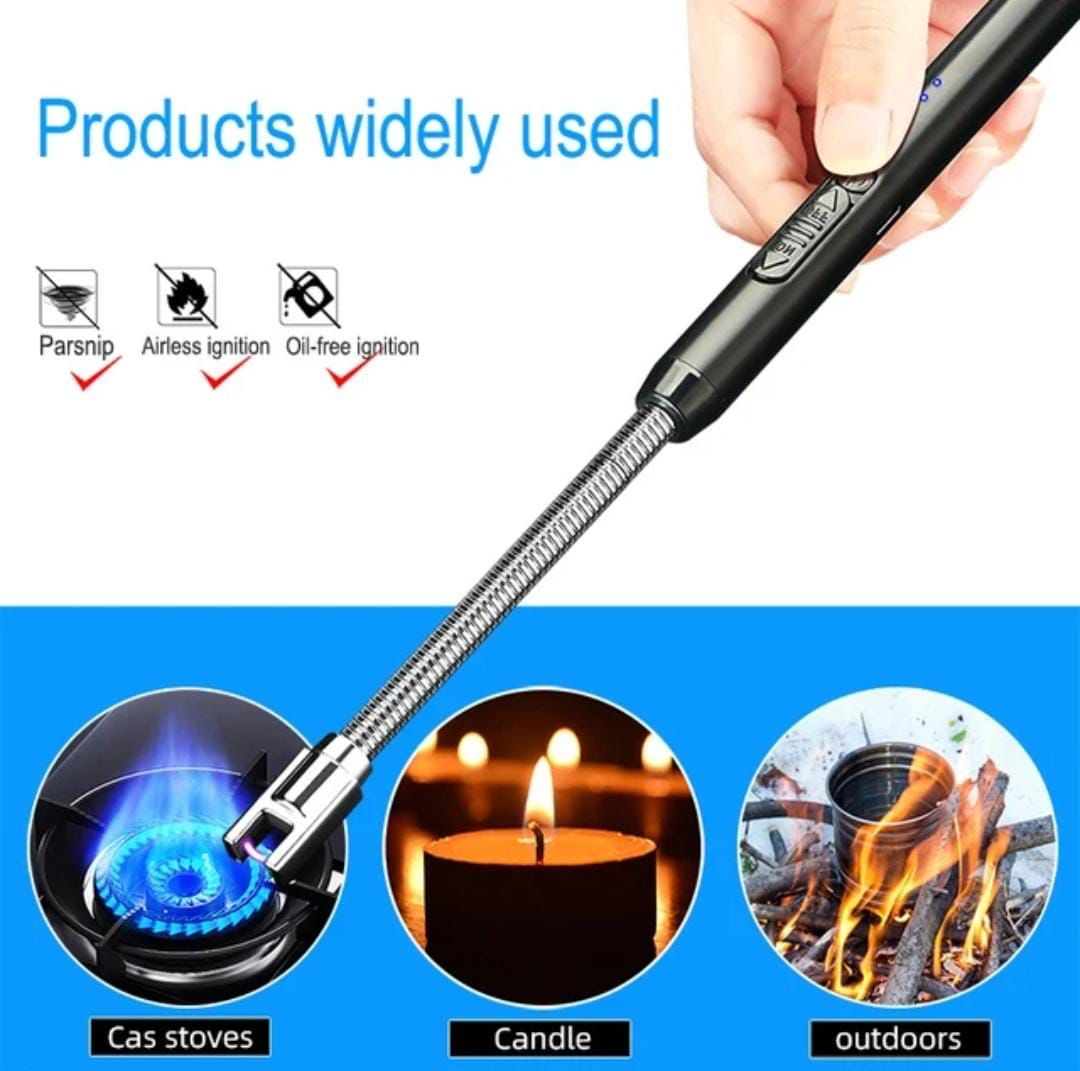 Light Arc, Electric Lighter, USB Rechargeable Electric LED Display Stick Lighter with Long Flexible Neck Suitable for Kitchen, (Multiple Colors)