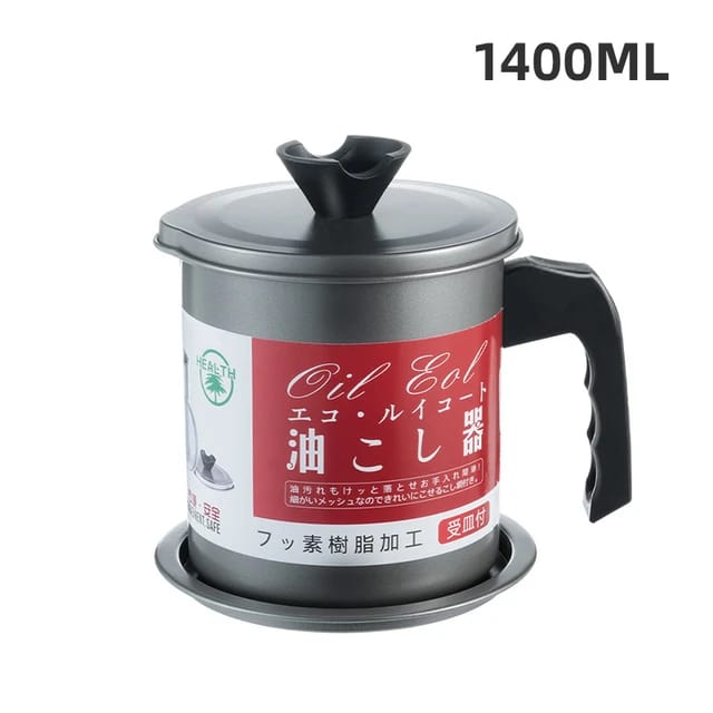 High Quality Fryer Oil Filter Pot Carbon Steel oilcan with Stainless Steel Kitchen Storage Jug Cooking Pot