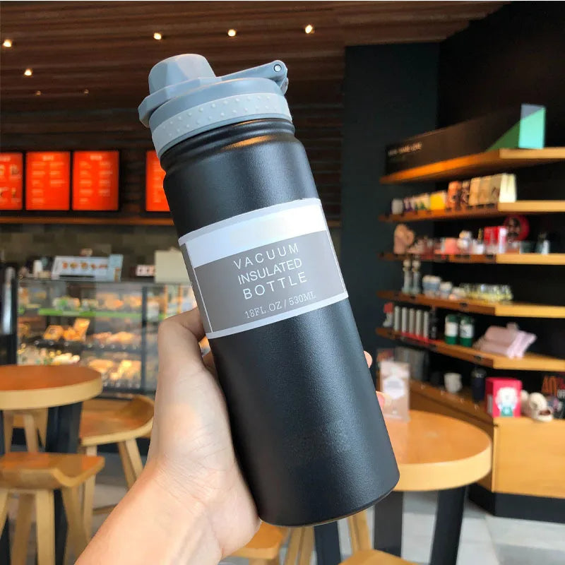 750ML Stainless Steel Outdoor Thermos Bottle Cup Large-Capacity Portable Sports Travel Car Water Cup Kettle Kids Water Bottle