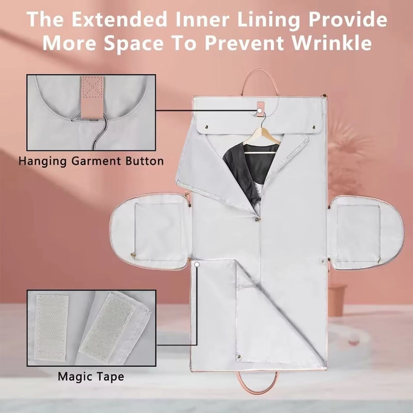 3 in 1 Hanging Suitcase Suit Weekender Travel Bag PU Leather Large Capacity Multifunctional