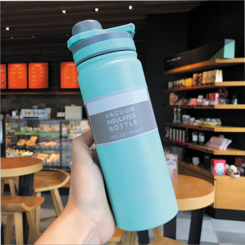 750ML Stainless Steel Outdoor Thermos Bottle Cup Large-Capacity Portable Sports Travel Car Water Cup Kettle Kids Water Bottle
