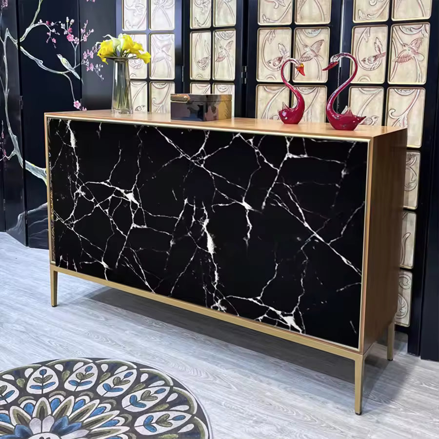 Transform Your Kitchen with Black Marble self adhesive WallPaper - Waterproof & Easy to Apply
