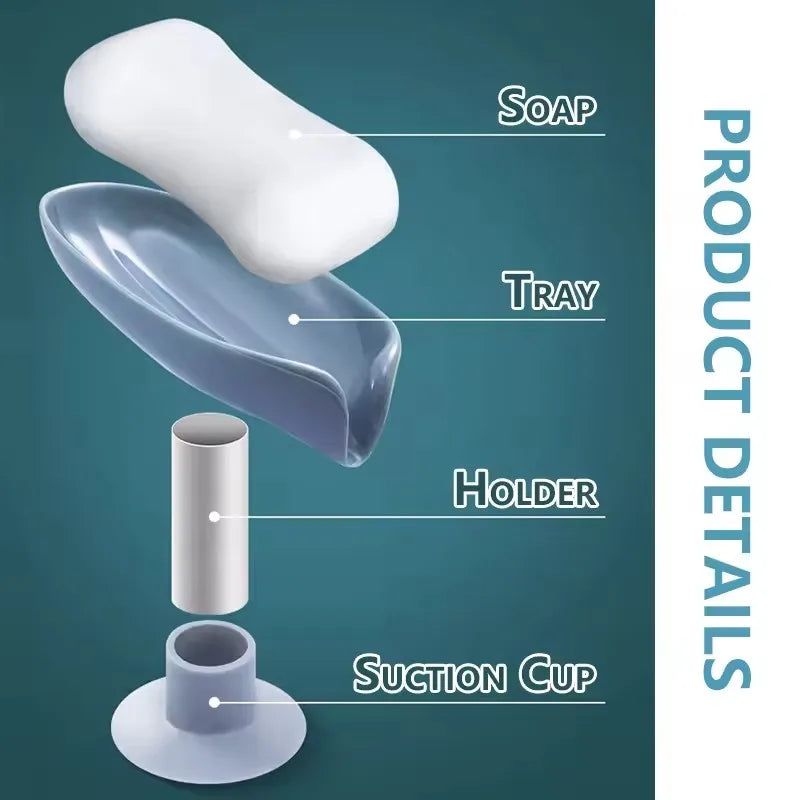 Leaf Soap Holder Suction Cup Drain Soap Rack