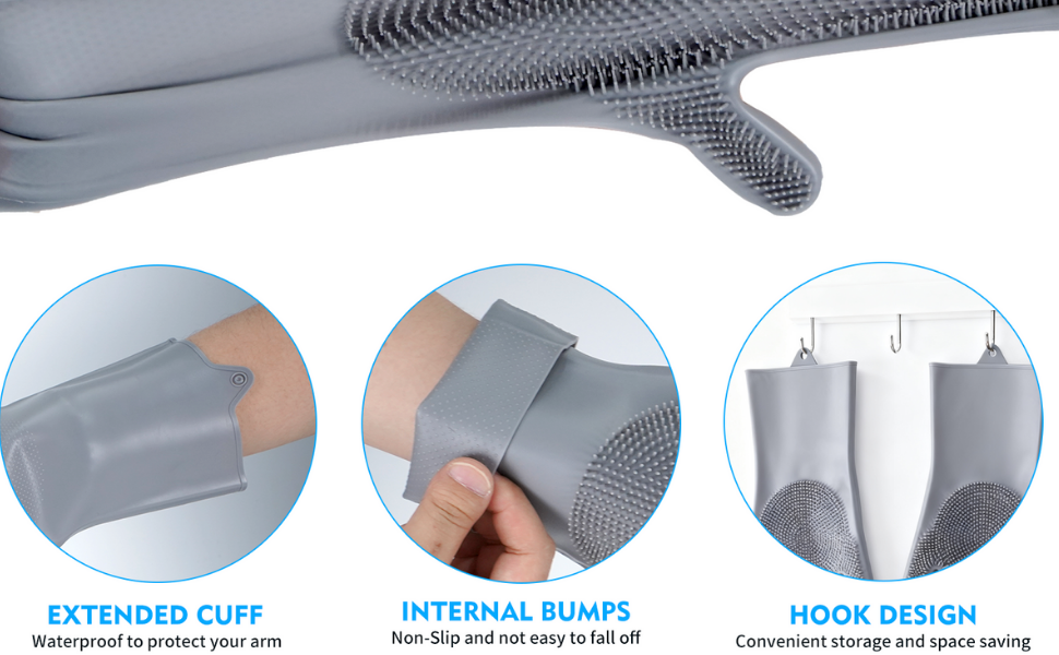 Reusable Silicone Scrub Gloves for Dishes & Pet Bathing β Heat-Resistant Cleaning Gloves with Massaging Bristles