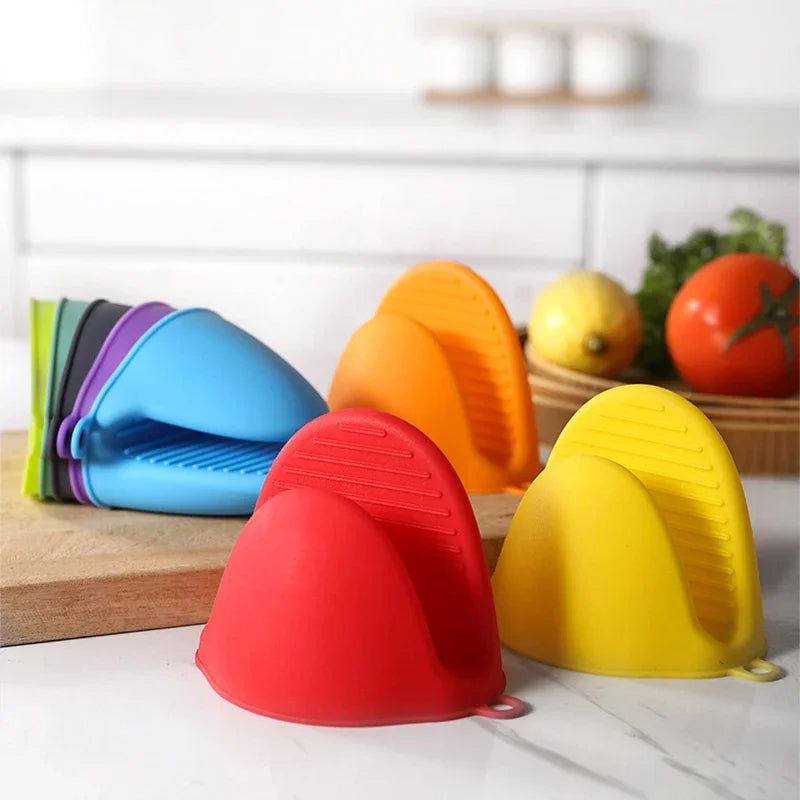 Silicone Pot Holder Gloves Pair Non-Slip Grip Anti-Scalding