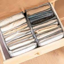 6 Grids Washable Wardrobe Clothes Organizer, Jeans Compartment Storage Box, Clothes Drawer Mesh Separation Box, Portable Foldable Closet