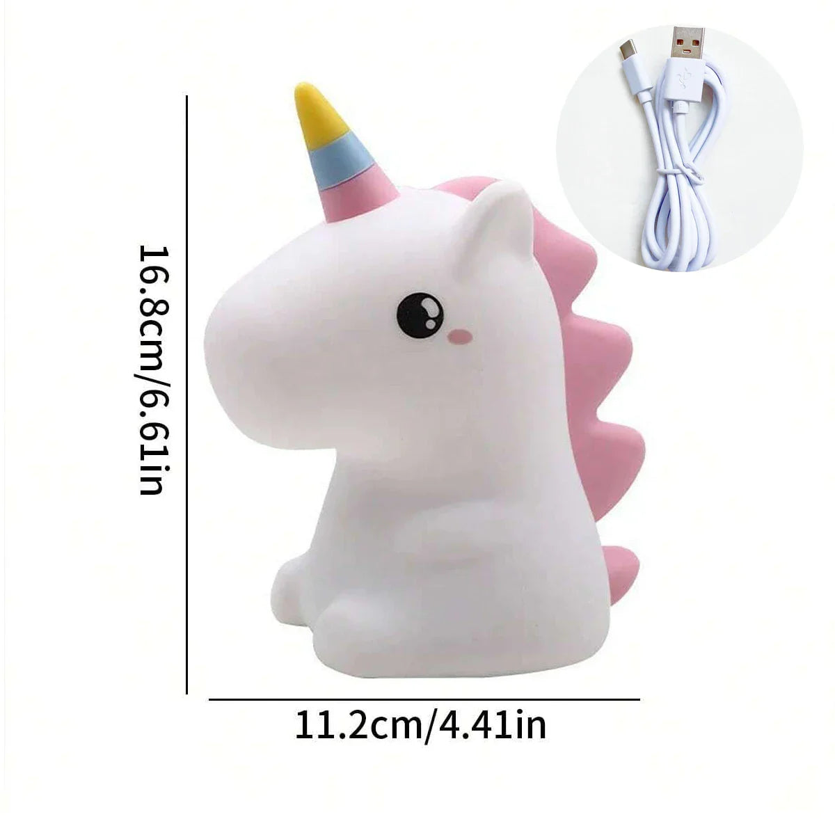 Adorable Unicorn Night Light for Kids - USB Rechargeable & Touch Control