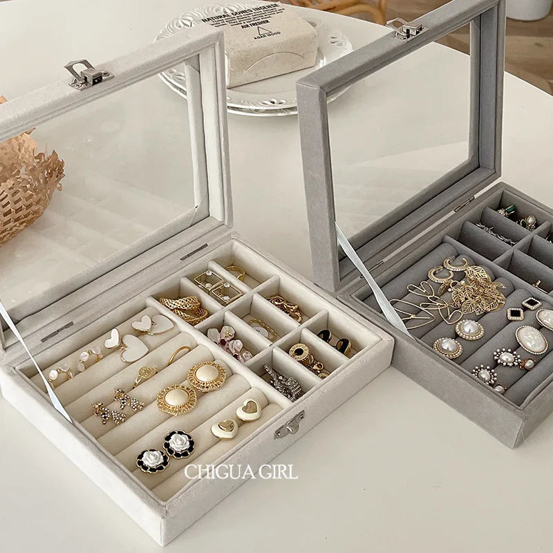 Modern Minimalist Jewelry Organizer: Portable & Dustproof Storage Box