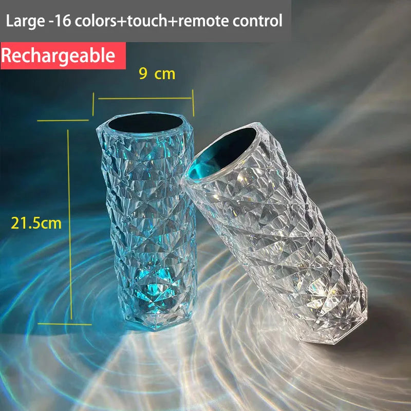 16 Color LED Rose Lamp with Remote - Touch Control & USB Rechargeable