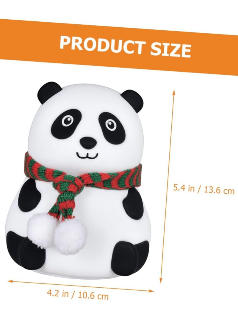 Cute Panda Silicone Night Lamp – USB Rechargeable Soft Touch LED Bedside Light for Kids