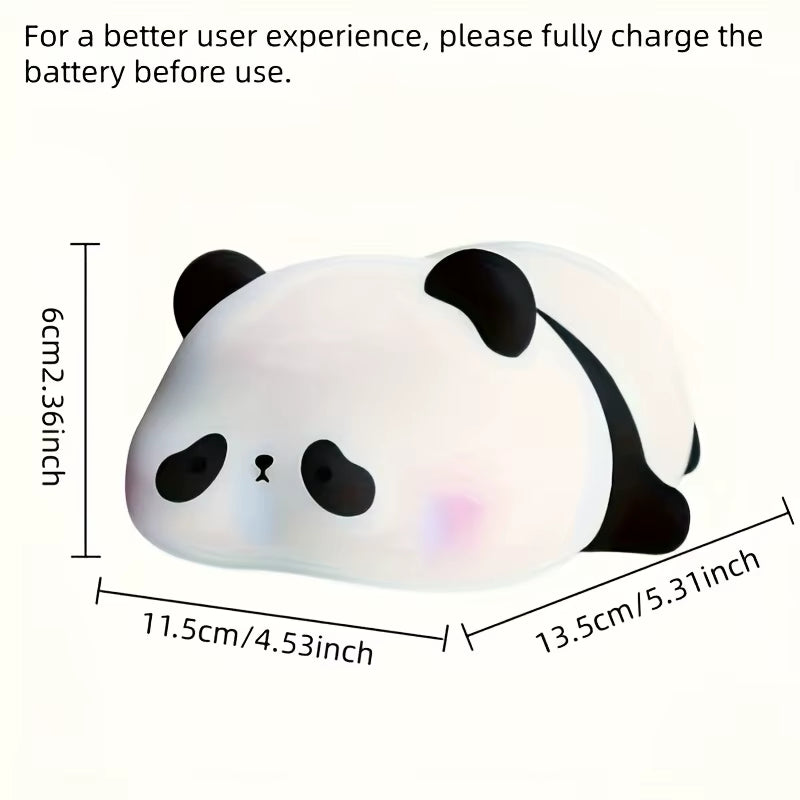Cute Panda Night Lamp | Soft Squishy Silicone LED Light for Bedroom, Kids & Gift