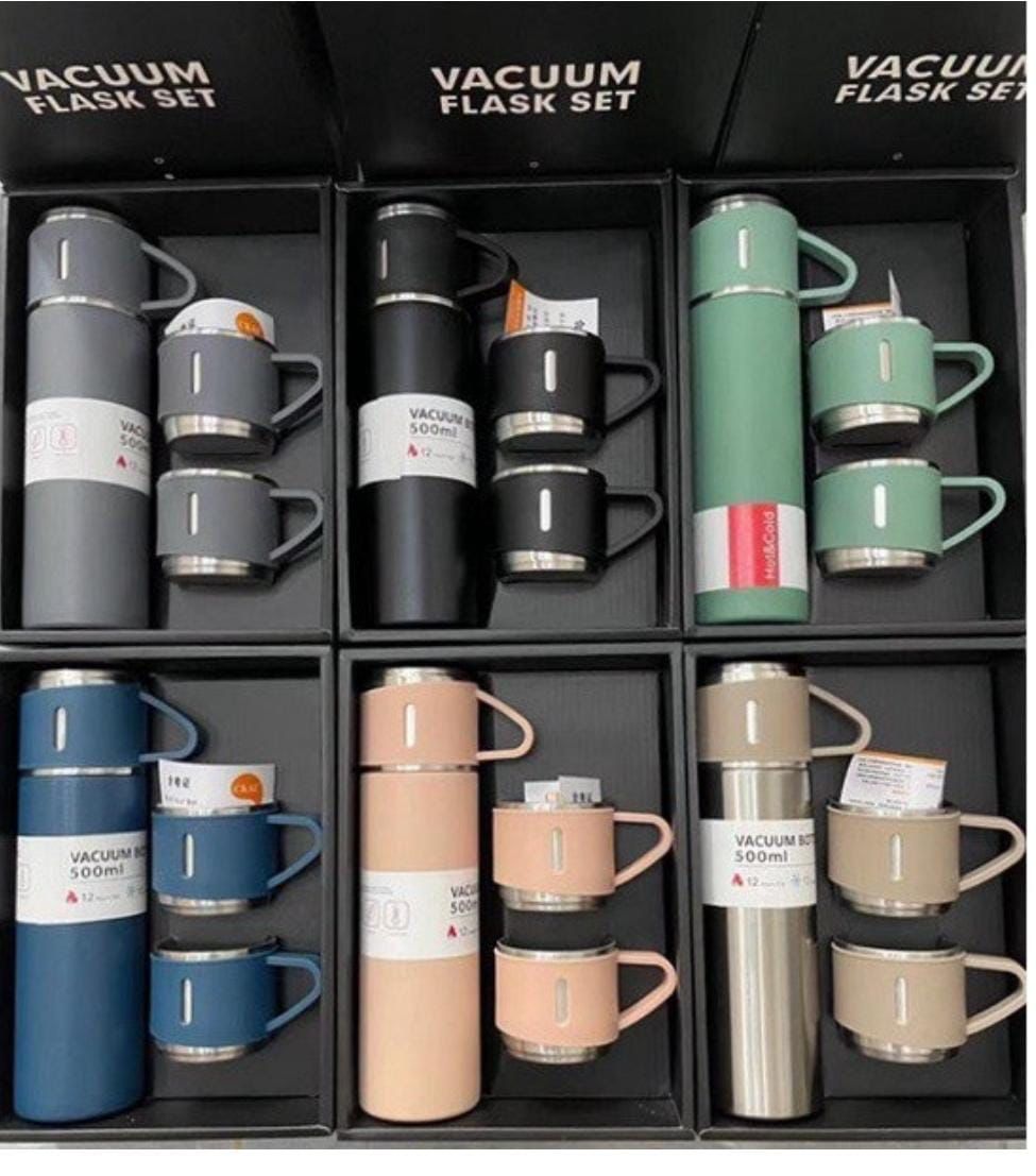 Vaccum flask set with 3 cups 500ml