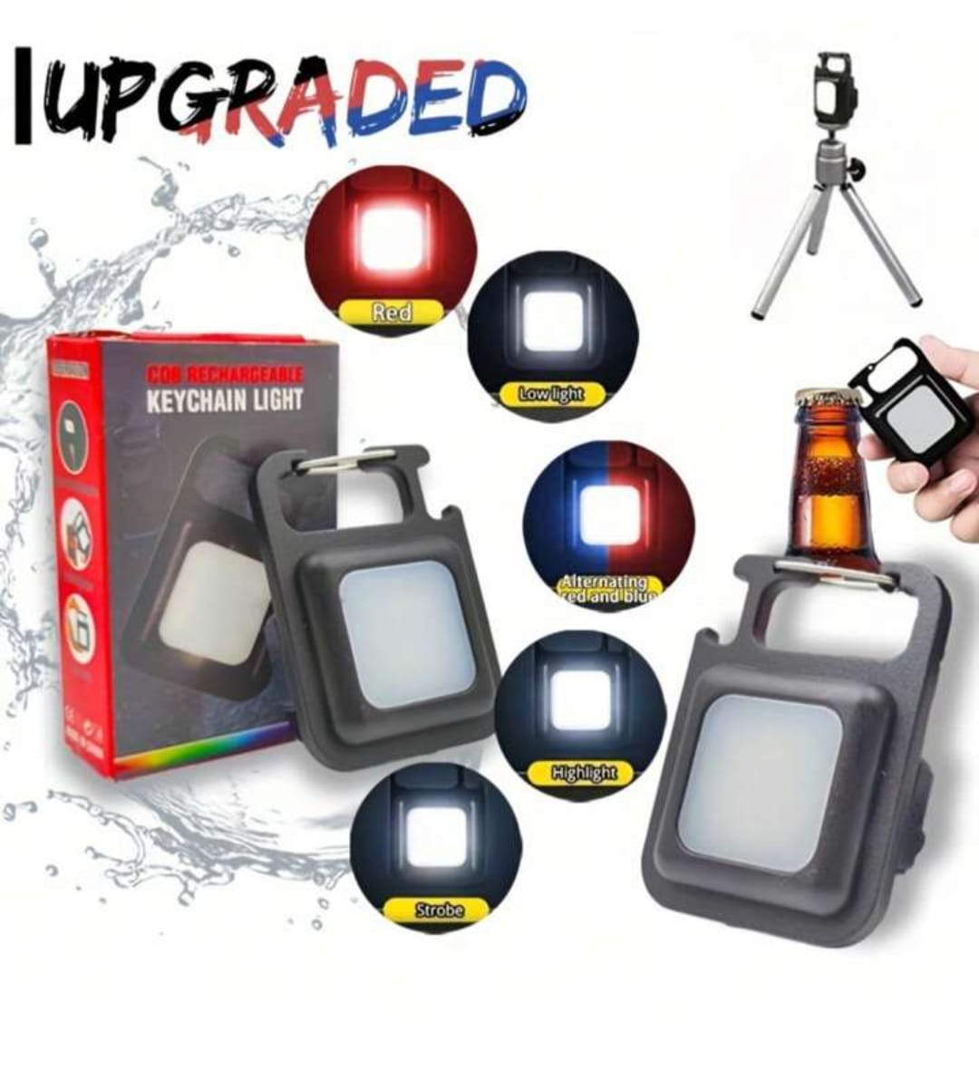 COB LED Rechargeable Keychain Waterproof Light