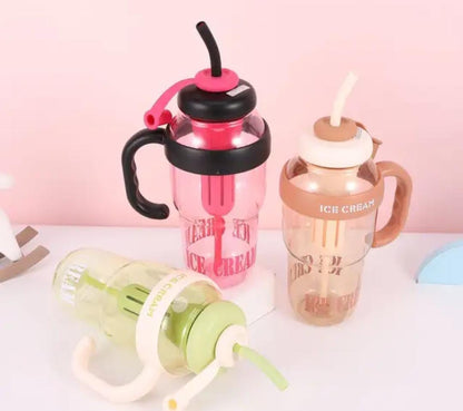 1300ml Colorful Ice Tumbler with Straw  Large Capacity  with Handle
