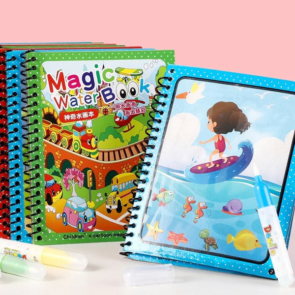 Reusable Magic Water Painting Book Children's handmade colorful water picture book kindergarten coloring graffiti
