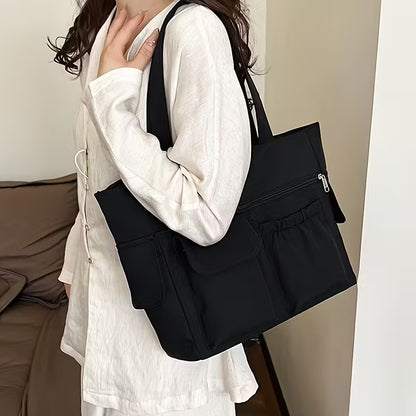 Women'S Shoulder Handbag Tote, Casual and Everyday Carry, Multi Pocket Lightweight Nylon Bag