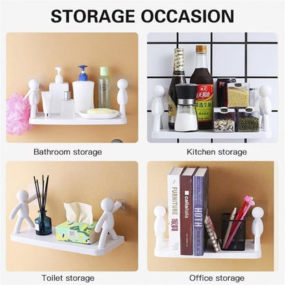 Wall Mounted bathroom shelf organizer Black & white