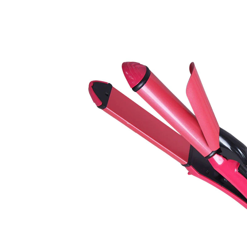 2-in-1 Ceramic Plate  Hair Straightener And Plus Hair Curler For Women