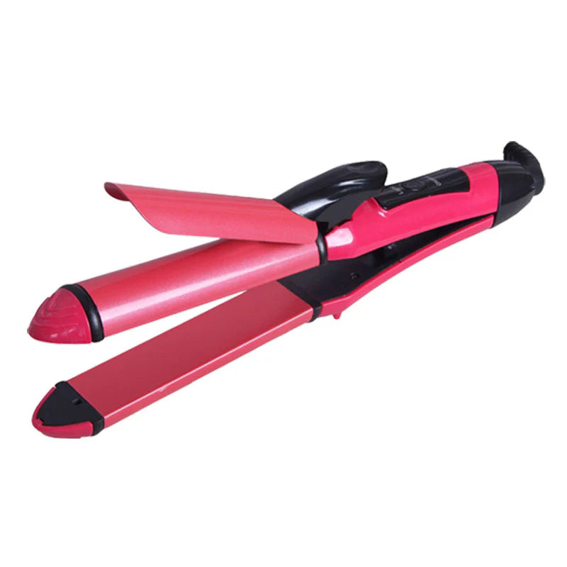 2-in-1 Ceramic Plate  Hair Straightener And Plus Hair Curler For Women