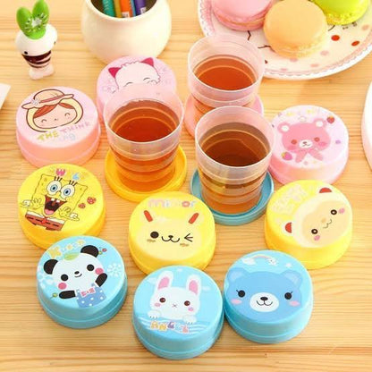 Portable folding collapsible magic cup folding glass Plastic Outdoor Travel Retractable Folding Cup Collapsible