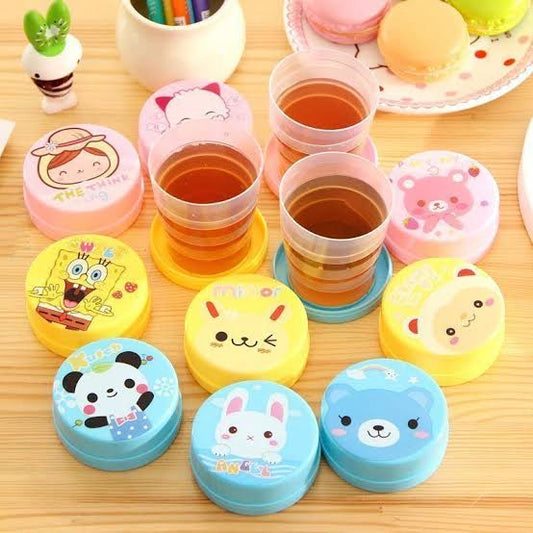 Portable folding collapsible magic cup folding glass Plastic Outdoor Travel Retractable Folding Cup Collapsible