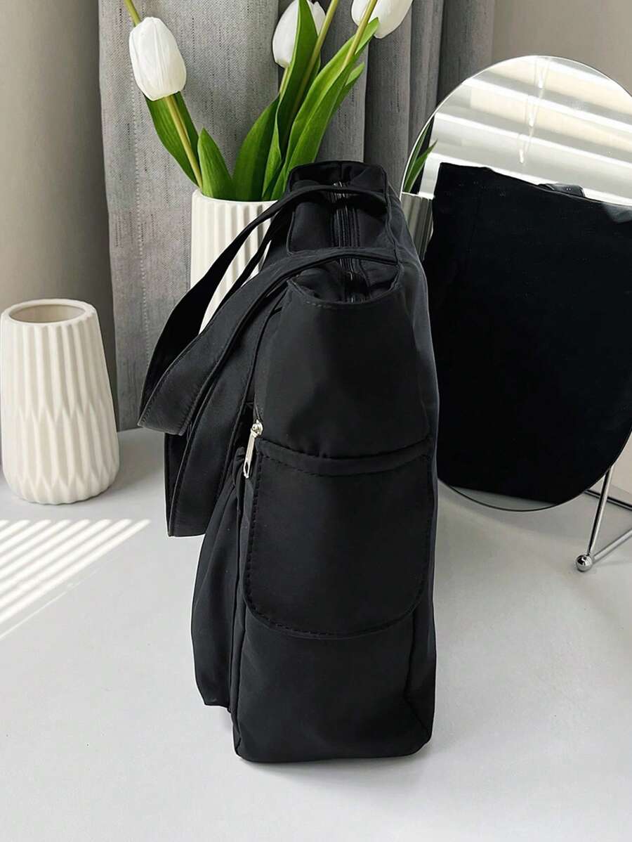 Women'S Shoulder Handbag Tote, Casual and Everyday Carry, Multi Pocket Lightweight Nylon Bag