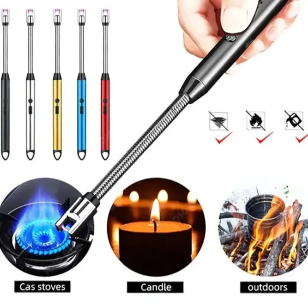 Light Arc, Electric Lighter, USB Rechargeable Electric LED Display Stick Lighter with Long Flexible Neck Suitable for Kitchen,  (Multiple Colors)