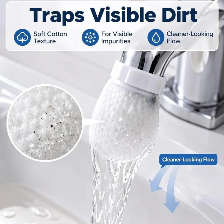 Universal Tap Water Filter Reusable Cotton Faucet Filter Bags for Kitchen & Bathroom