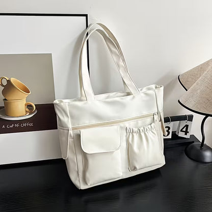 Women'S Shoulder Handbag Tote, Casual and Everyday Carry, Multi Pocket Lightweight Nylon Bag