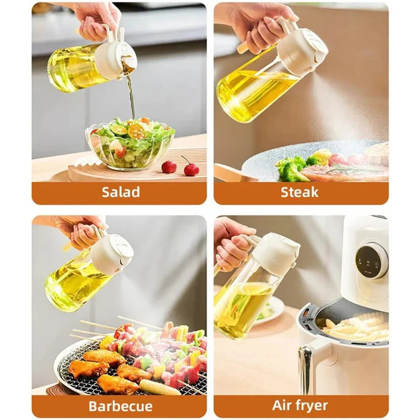 2 In 1 Glass Oil Spray Dispenser 450 ML