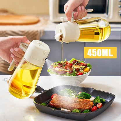2 In 1 Glass Oil Spray Dispenser 450 ML