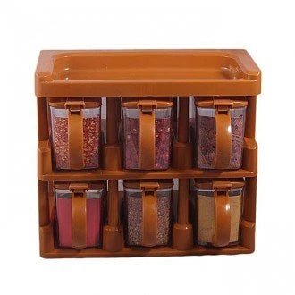 2-Tier Spice Rack with 6 Jars – Master Chef Kitchen Organizer