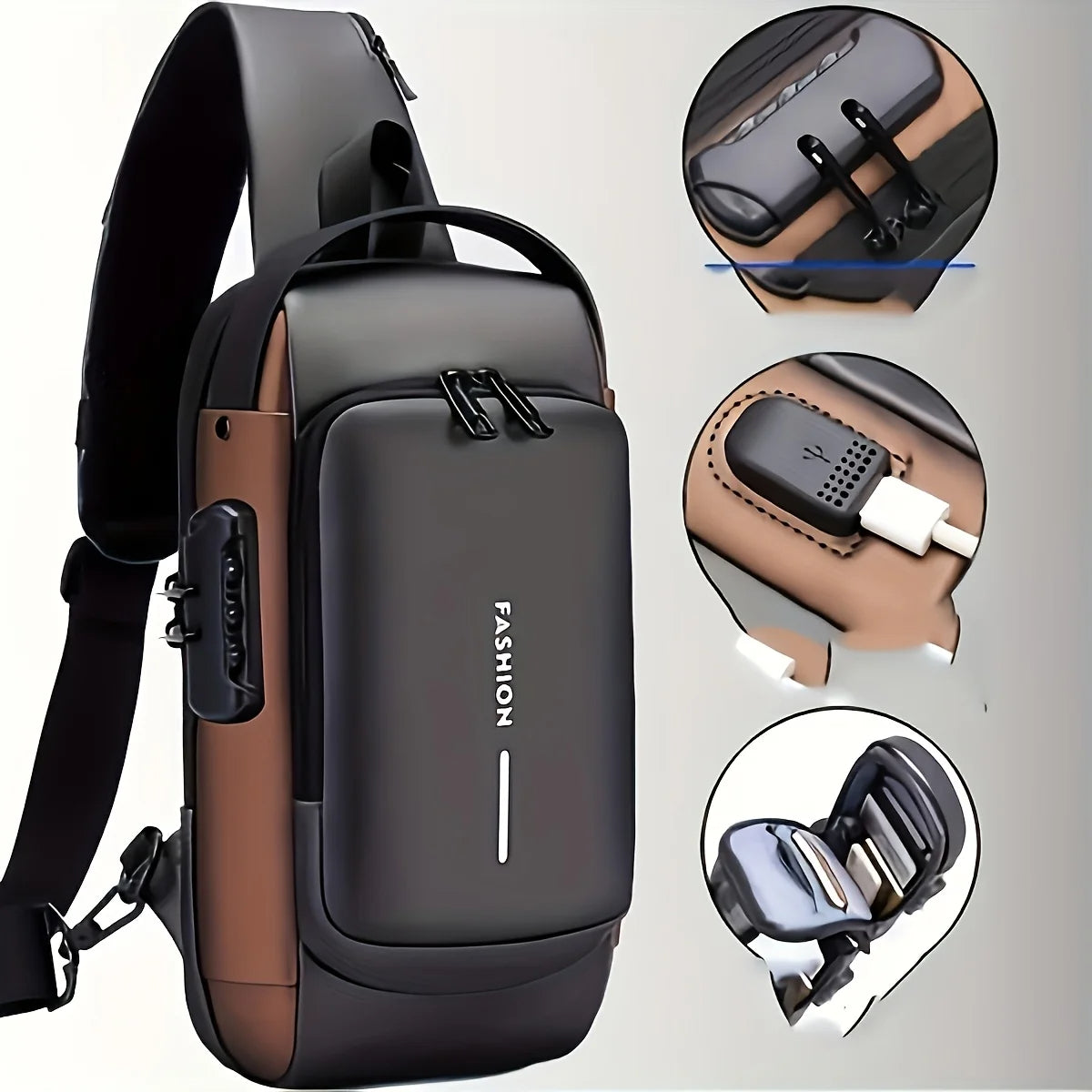 Crossbody Shoulder Backpack Sling Chest Bag for Men