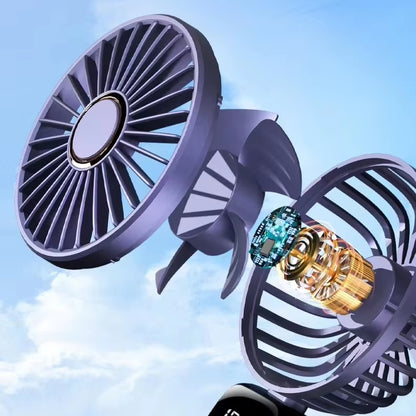 Digital Display Rechargeable 5 Speeds, 90° Ajustable  Portable Handheld Fan