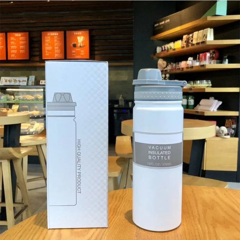 750ML Stainless Steel Outdoor Thermos Bottle Cup Large-Capacity Portable Sports Travel Car Water Cup Kettle Kids Water Bottle