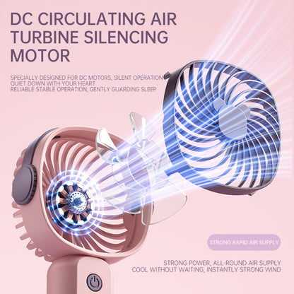 Portable USB Rechargeable Mini Fan with Phone Holder | Fast Charging Handheld Travel & Office Fan